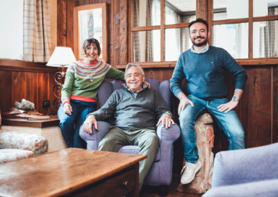Famille Casale Brunet, de gauche à droite : Patrizia, Andrea et Simon